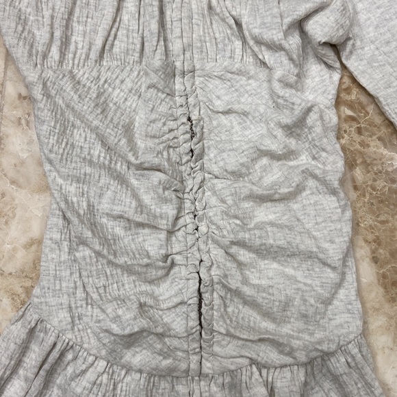 Anthropologie Eloise Ruched Zip Up Blouse. Grey. Size small. NWT - Picture 6 of 10